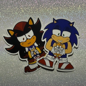 sonic and shadow stickers duo pack