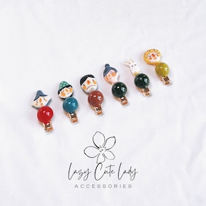Clay Cartoon Doll and Candy-Themed Hair Clips Set (1.75 Inches)-Cute Hair clips- for girl-for women- Gift for her
