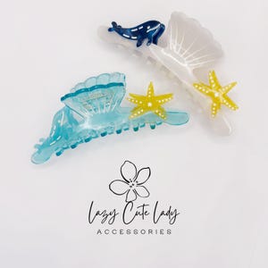 Whale & Starfish Sea-Inspired Hair Claw -Gift for her