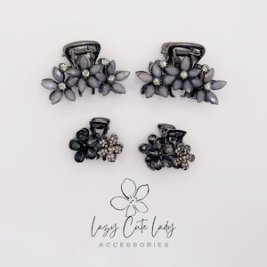 Black Rhinestone Hair Clip - Etsy display picture 1