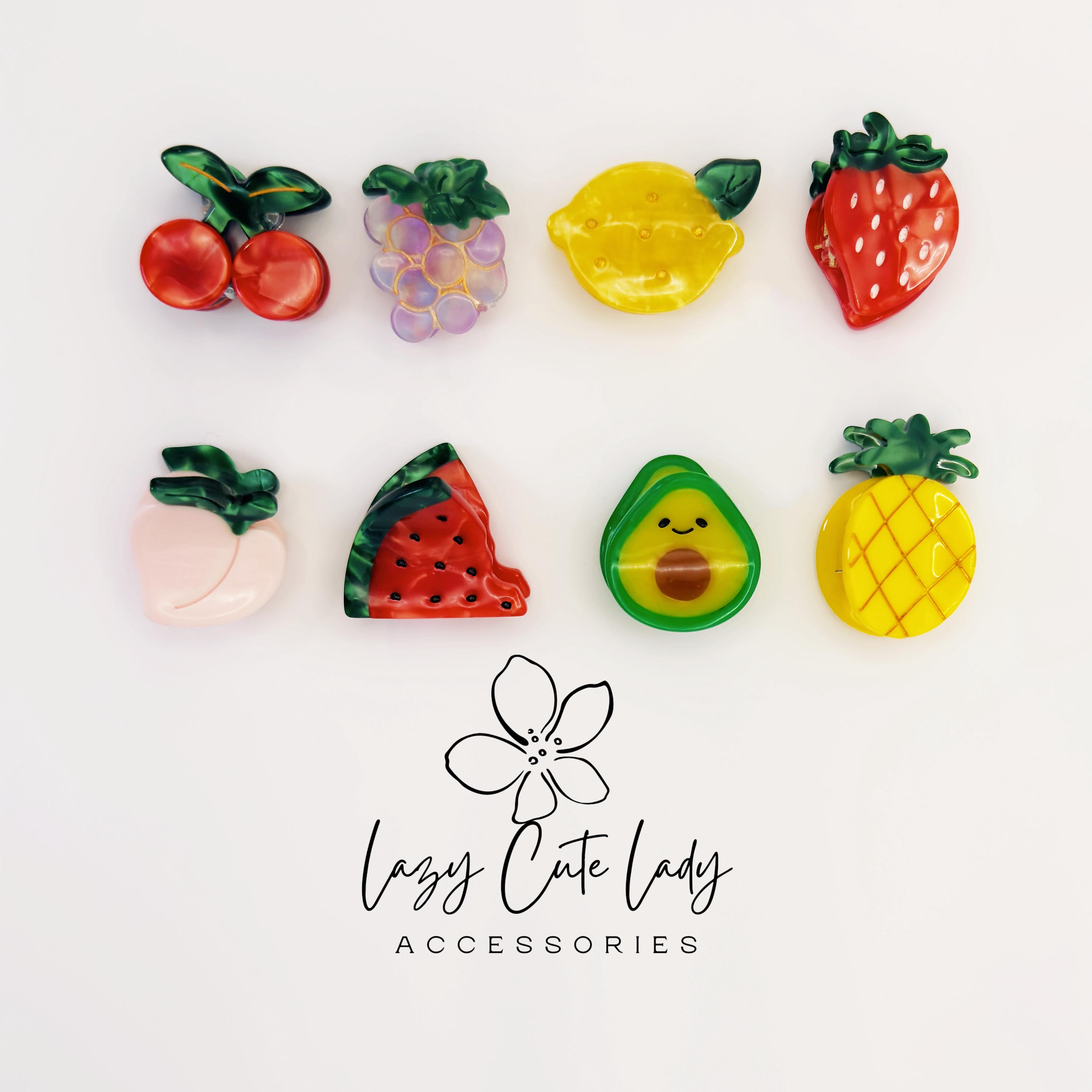 Produktbild von 3D-Erdbeer-Haarspangen, Rutschfest, Cartoon-Obst-Clip, Obst-Harz, Seitenclips, Süße Haarspange, Zubehör, Pferdeschwanz-Halter, Cartoo