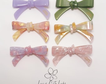 Eco Acetate Bow Hair Clip: French Style Barrette