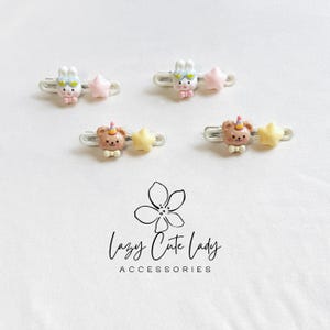 Kawaii Animal Hair Clip: Bunny & Bear Star Snap Clip