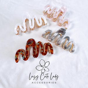 Ribbon-Inspired Acetate & Metal Hair Claw - Eco-Friendly Elegance- Gift - Cute Hair accessories