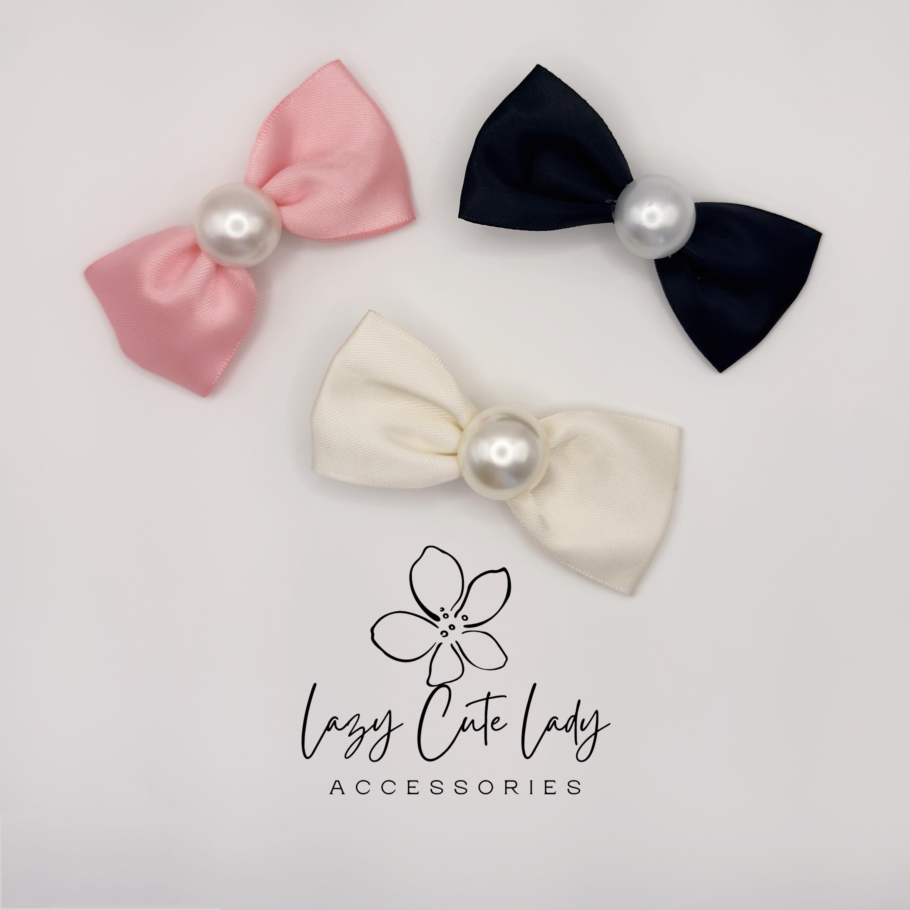 Girls Pearl Hair Bow Non-Slip Handmade Elegant Style Classic Hair Accessory Pearl Bow Hair Clip - Etsy main image 3