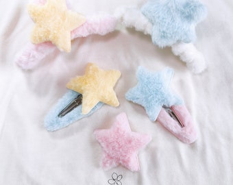 Plush Star Hair Accessories Series - Hair clips- Hair Claw - Star clips - for girl for women - gift