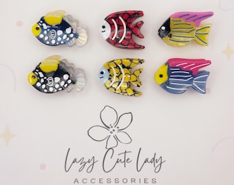 Mini Tropical Fish Hair Claw Clips – Colorful Summer Ocean Hair Accessories