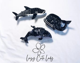 Ocean Majesty Hair Claws - Eco-Friendly Acetate Inspired by Whales & Whale Sharks
