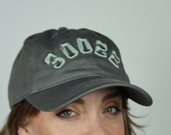 CUSTOMIZED - Gray - 3D Puff - Area Code Hat - Zip Code Hat  - Unstructured