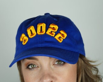 CUSTOMIZED - Blue - 3D Puff - Area Code Hat - Zip Code Hat - CODE CAP - Unstructured