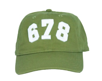 CUSTOMIZED - 3D Puff - Area Code Hat - Zip Code Hat - Hunter Green - Unstructured