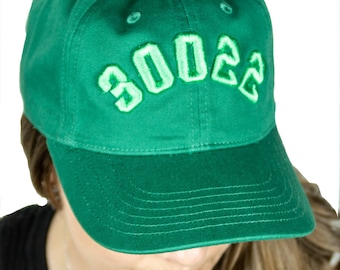 CUSTOMIZED - Green - 3D Puff - Area Code Hat - Zip Code Hat  - Unstructured