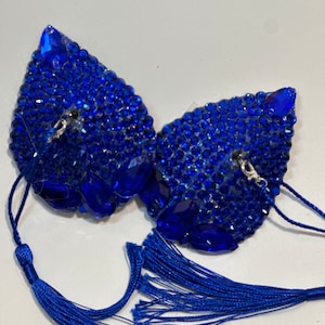 Teardrop Sparkly Rhinestone Burlesque Pasties, With Spinners!