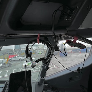 Bose ProFlight Lear 40 / 45 / 70 / 75 Headset Control Hanger and Hook Set Horizontal Orientation for Bombardier Learjet - LIFETIME GUARANTEE