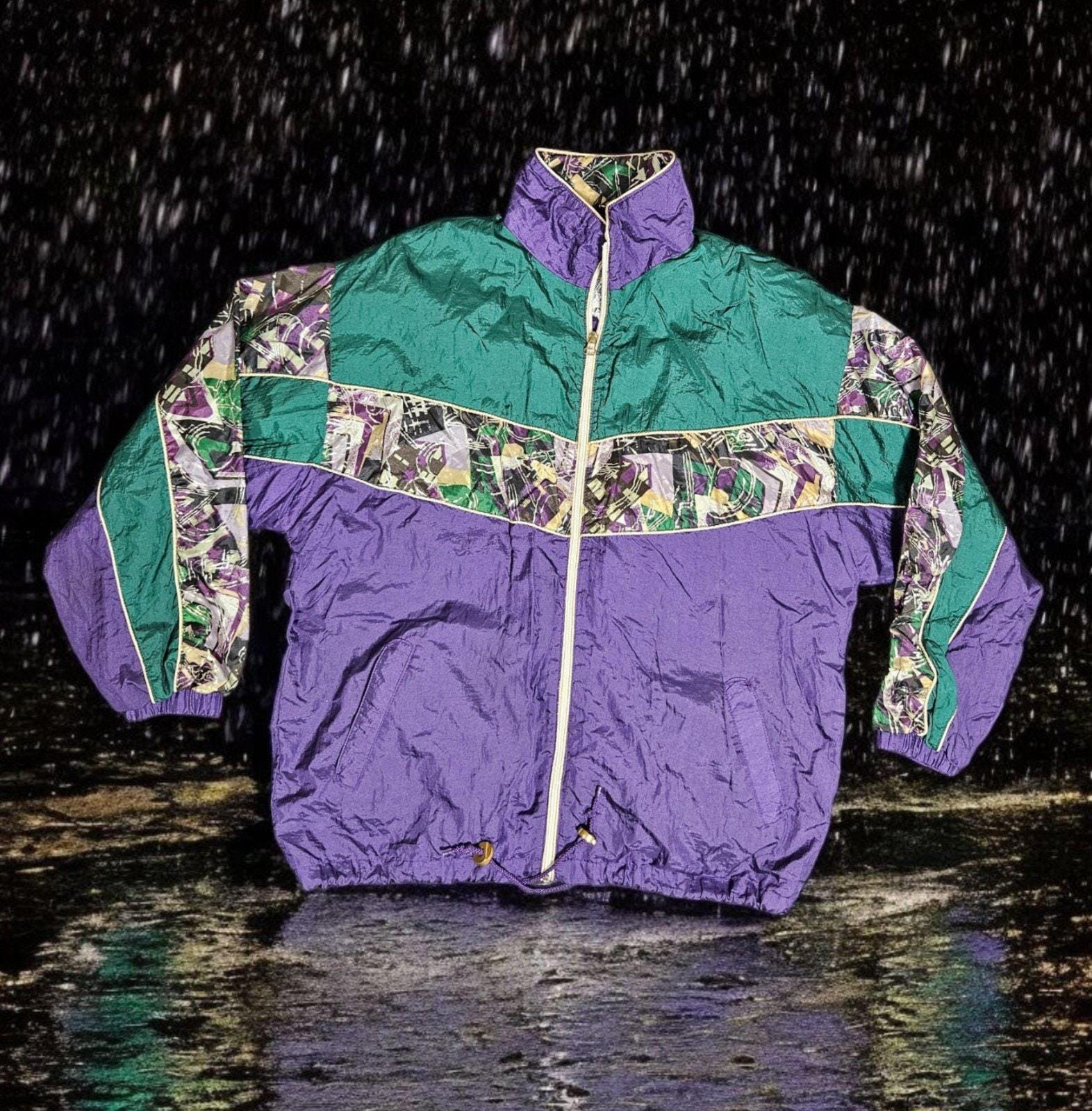 Purple and Green Windbreaker - Etsy