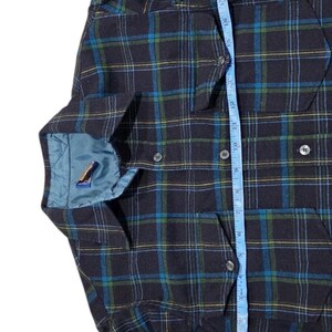 Vintage Pendleton Shirt Button-Up Virgin Wool Plaid Flannel Blue Green Mens 14.5 image 7