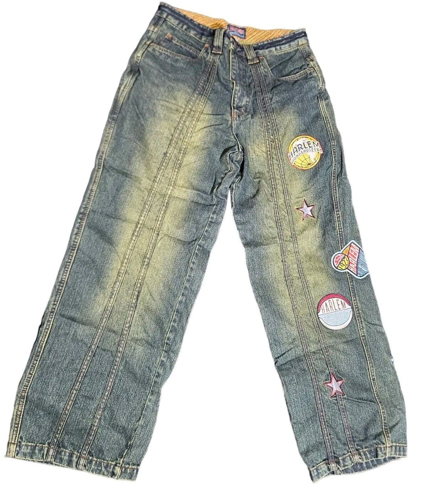 Vintage Platinum Fubu Harlem Globetrotters Jeans Mens 34x32 100 Vintage Platinum Fubu Harlem Globetrotters Jeans Mens 34x32 100