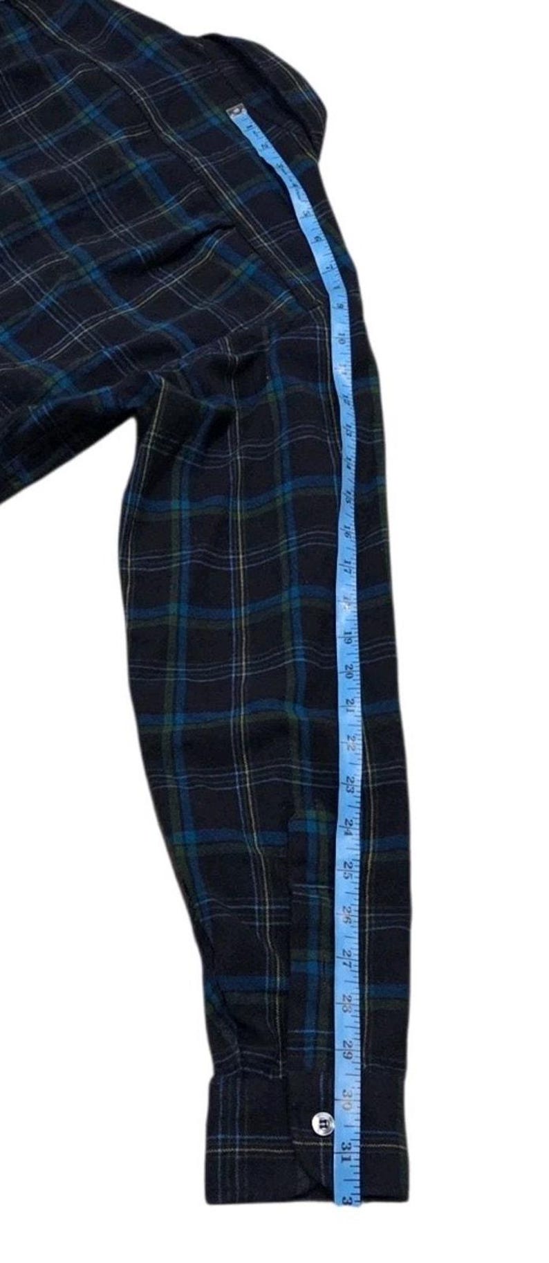 Vintage Pendleton Shirt Button-Up Virgin Wool Plaid Flannel Blue Green Mens 14.5 image 9