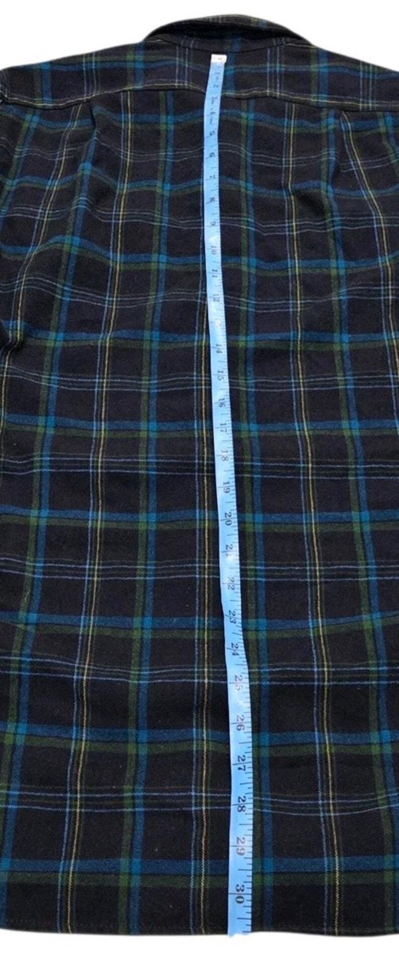 Vintage Pendleton Shirt Button-Up Virgin Wool Plaid Flannel Blue Green Mens 14.5 image 8
