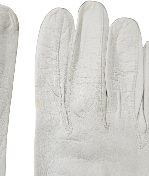 Vintage Kislav Leather Gloves Size 7 White 2 Pair… - image 6