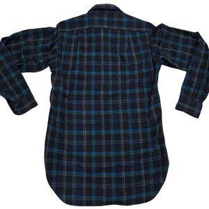 Vintage Pendleton Shirt Button-Up Virgin Wool Plaid Flannel Blue Green Mens 14.5 image 2