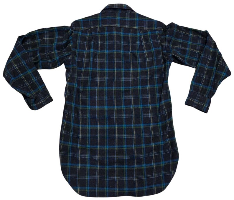 Vintage Pendleton Shirt Button-Up Virgin Wool Plaid Flannel Blue Green Mens 14.5 image 2