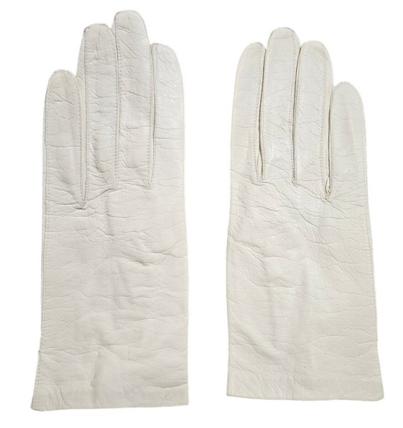 Vintage Kislav Leather Gloves Size 7 White 2 Pair… - image 3