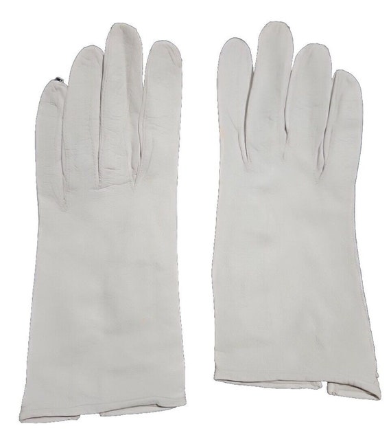 Vintage Kislav Leather Gloves Size 7 White 2 Pair… - image 8