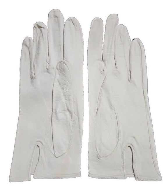 Vintage Kislav Leather Gloves Size 7 White 2 Pair… - image 9