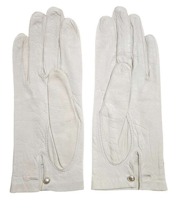 Vintage Kislav Leather Gloves Size 7 White 2 Pair… - image 2