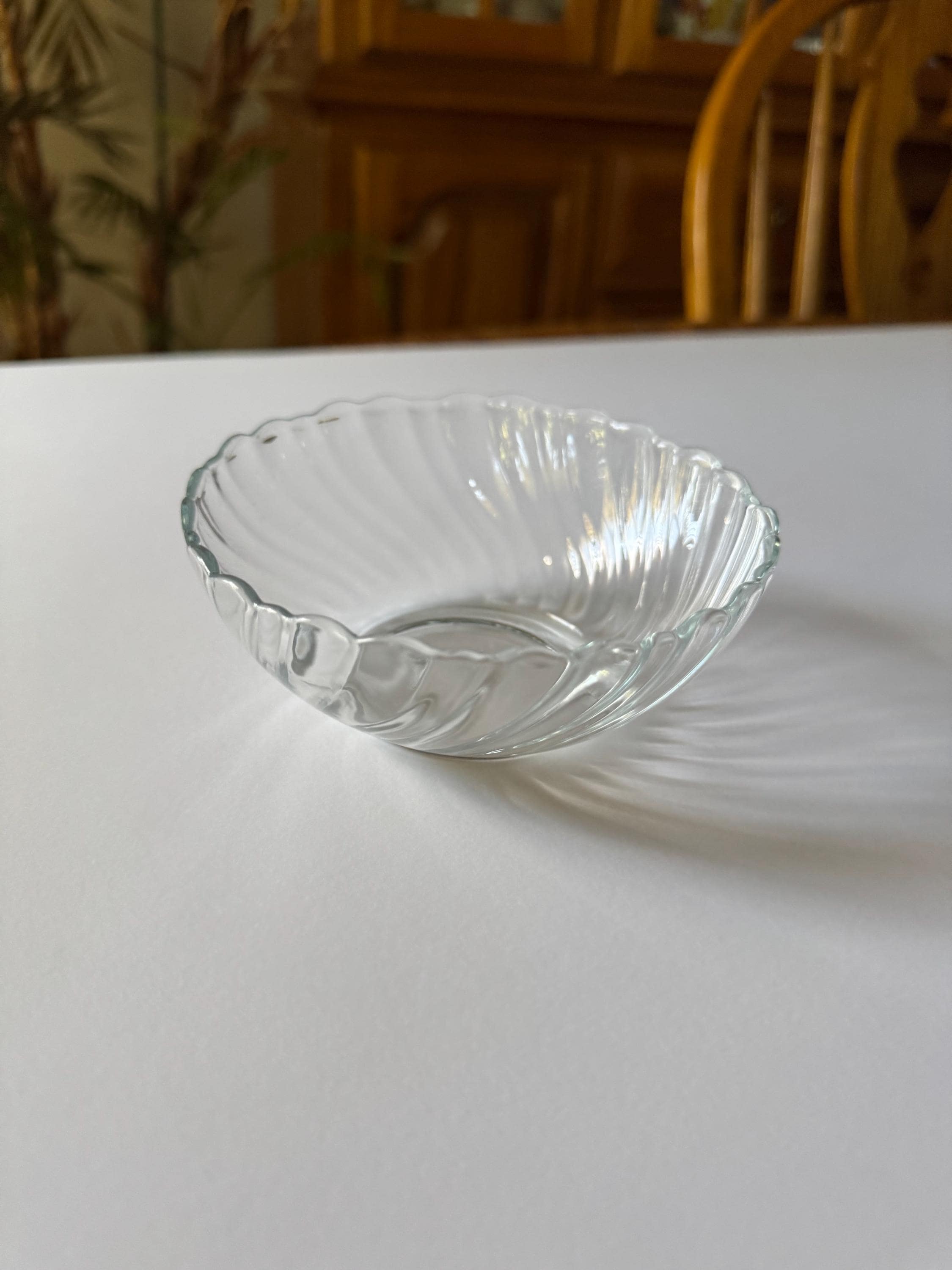 Vintage Arcoroc Glass Cat Bowl, French Glass Pet Dish