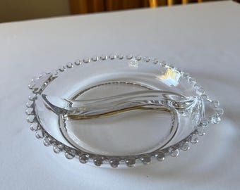 Bol vintage en verre pour chat : gamelle à 3 compartiments pour alimentation lente
