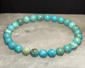 Turquoise Bracelet | Crystal Bracelets | Turquoise | Gemstone Bracelets | Stretch Bracelets | December Birthstone | 8mm | 6mm