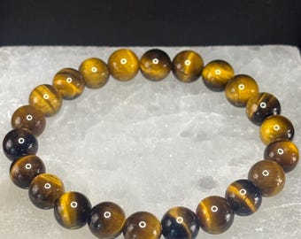 Tiger's Eye Bracelet | Crystal Bracelets | Healing Bracelets | Tiger Eye | Stretch Bracelets | Gemstone Bracelets | 6mm | 8mm