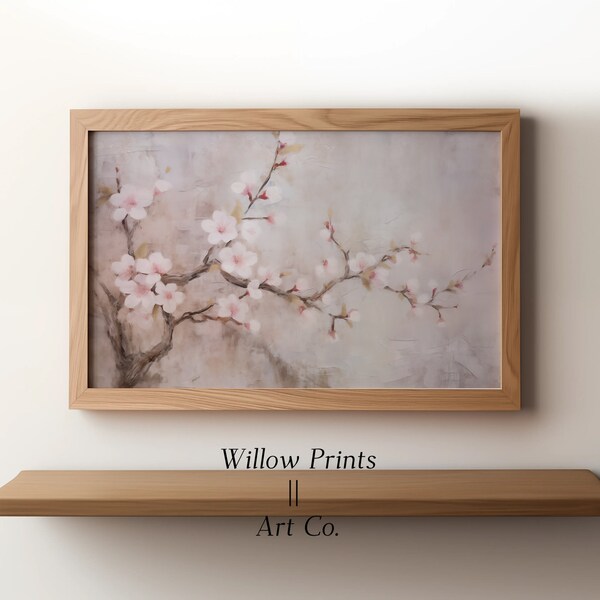 Petal Perfection: Impressionistic Artwork of Vintage Charm and Cherry Blossoms, Instant Digital Download for Home Decor,Spring Home Makeover