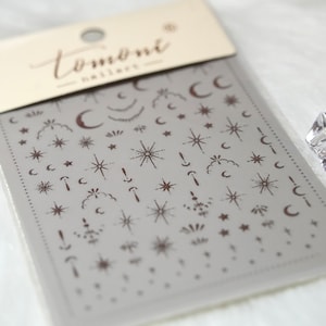 Star And Moon Nail Stickers, Self-Adhesive Nail Stickers, 5D Embossed, Nail Decals, Pretty Nail Stickers, Nail Decal Art, DIY Nails