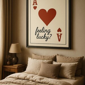 Ace of Hearts Wall Art, Y2K Playing Card Print, Modern Bar & Kitchen Decor, Trendy Gallery Wall Poster,  Gift for Home Aesthetic, Digital
