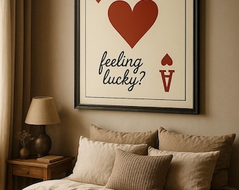 Ace of Hearts Wall Art, Y2K Playing Card Print, Modern Bar & Kitchen Decor, Trendy Gallery Wall Poster,  Gift for Home Aesthetic, Digital