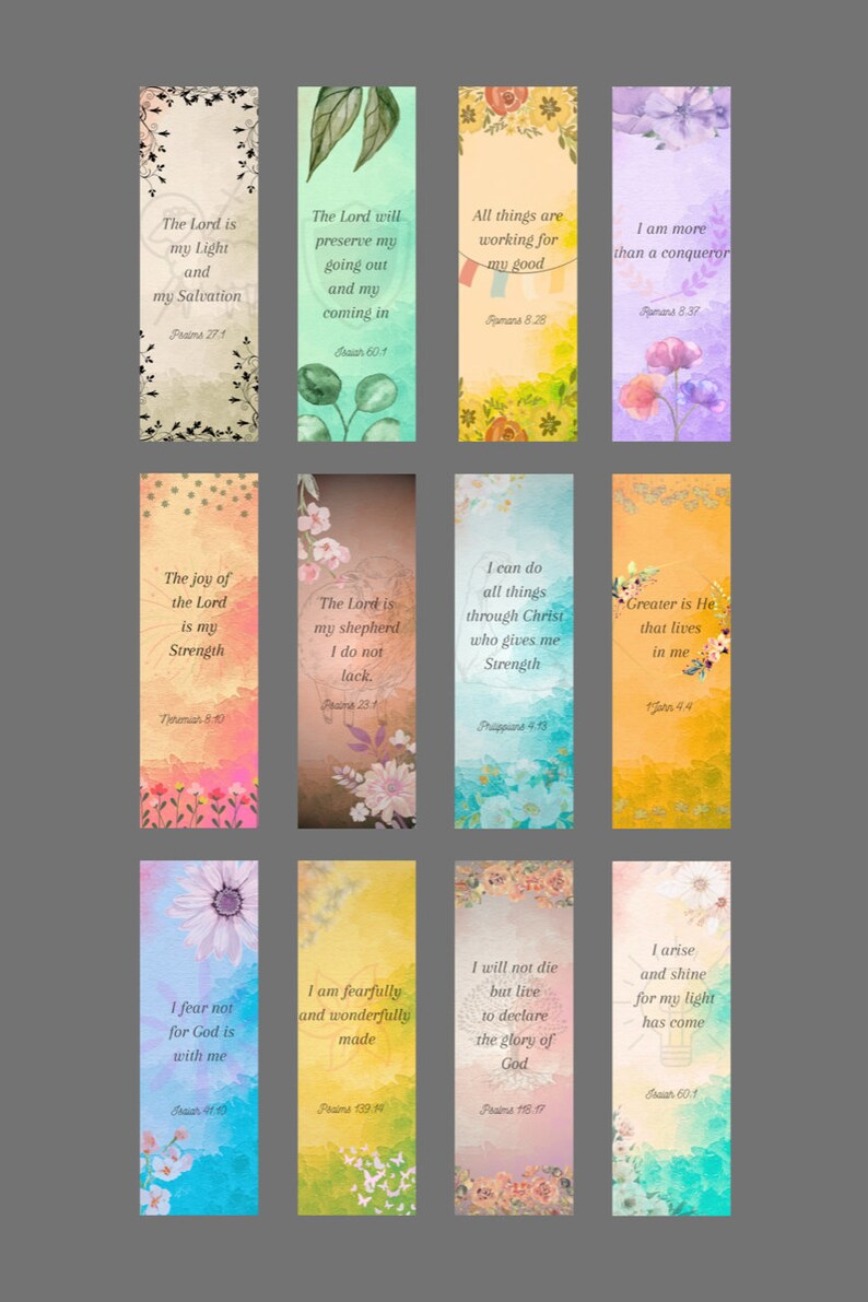 12 Printable Scripture Bookmarks - Etsy