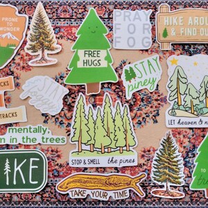 Adesivi per alberi / Adesivi per foreste / Adesivi per escursioni / Adesivi per la natura / Adesivi per sequoie della California / Adesivi per laptop / Decorazioni per notebook