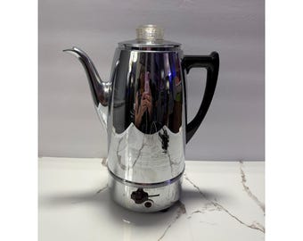 Vintage Universal Coffeematic Percolator 8 cups Chrome Electric Coffee Maker USA