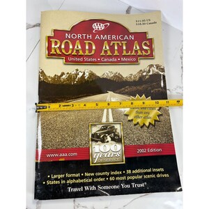 AAA North American Road Atlas 2002 United States Canada Mexico 100 Years Service