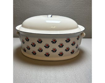 Schmid Brasserie Souleiado Print Oval Covered Casserole Dish French Provencal