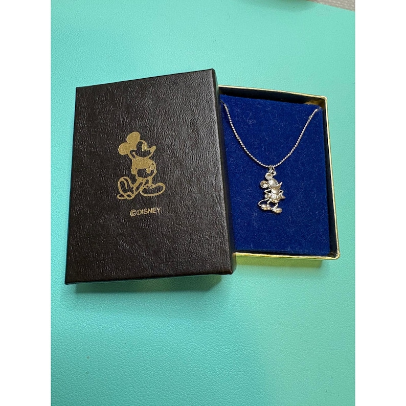 Disney Mickey Mouse Sterling Silver Pendant Necklace with Original Box image 3