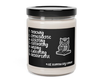 A Tribute Honoring Your Teacher Scented Candle A Delightful, Elegant Reminder Gift Perfect for Teachers & Mothers Day 9oz Scented Soy Candle