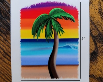 Sticker plage palmier