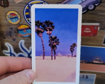 Vinilo adhesivo con foto del muelle de Santa Mónica: resistente al agua y a los arañazos - Calcomanía de playa con palmeras