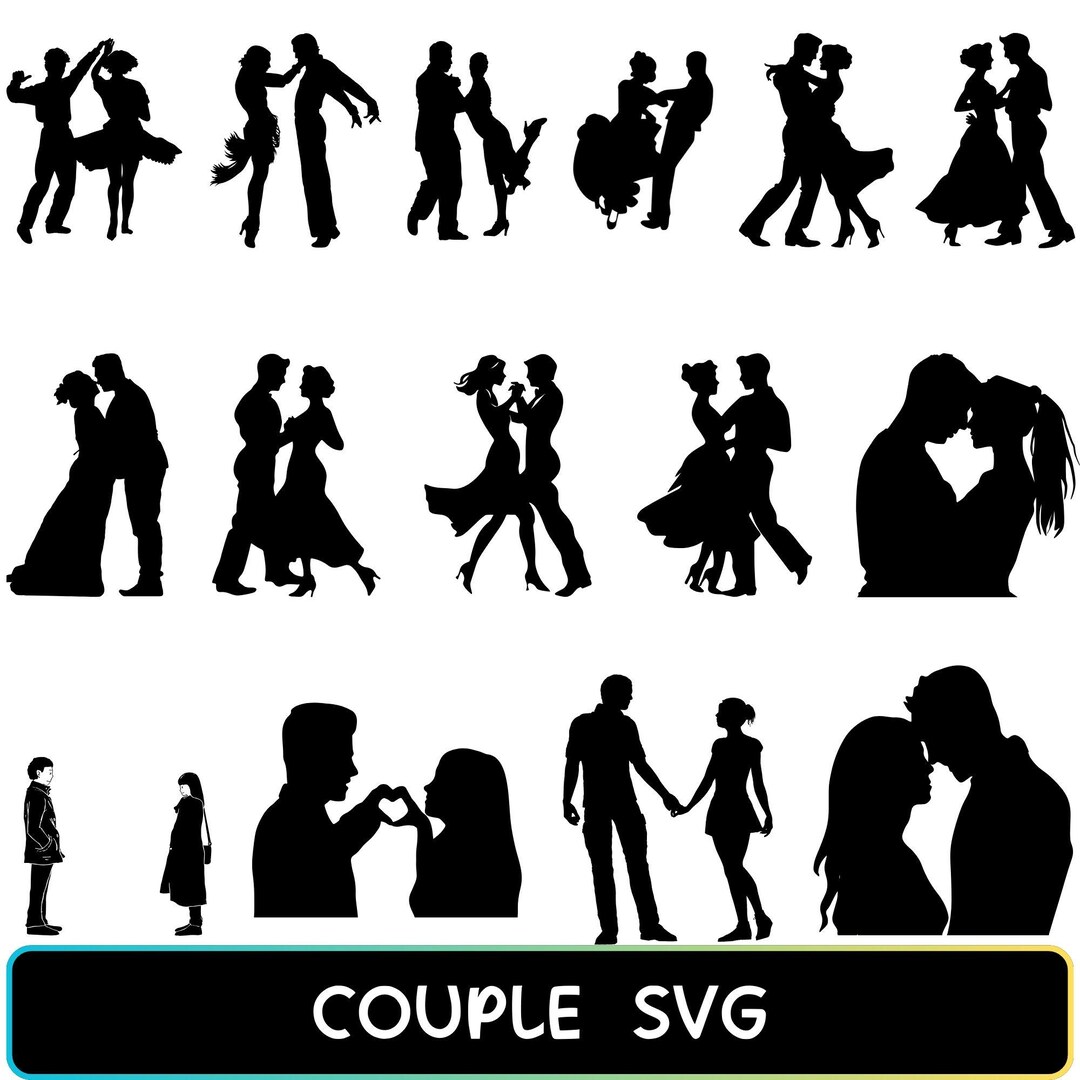 Couple SVG/ Lovers SVG/ Clipart/ Cut Files/ Cricut/ Silhouette/ Vector