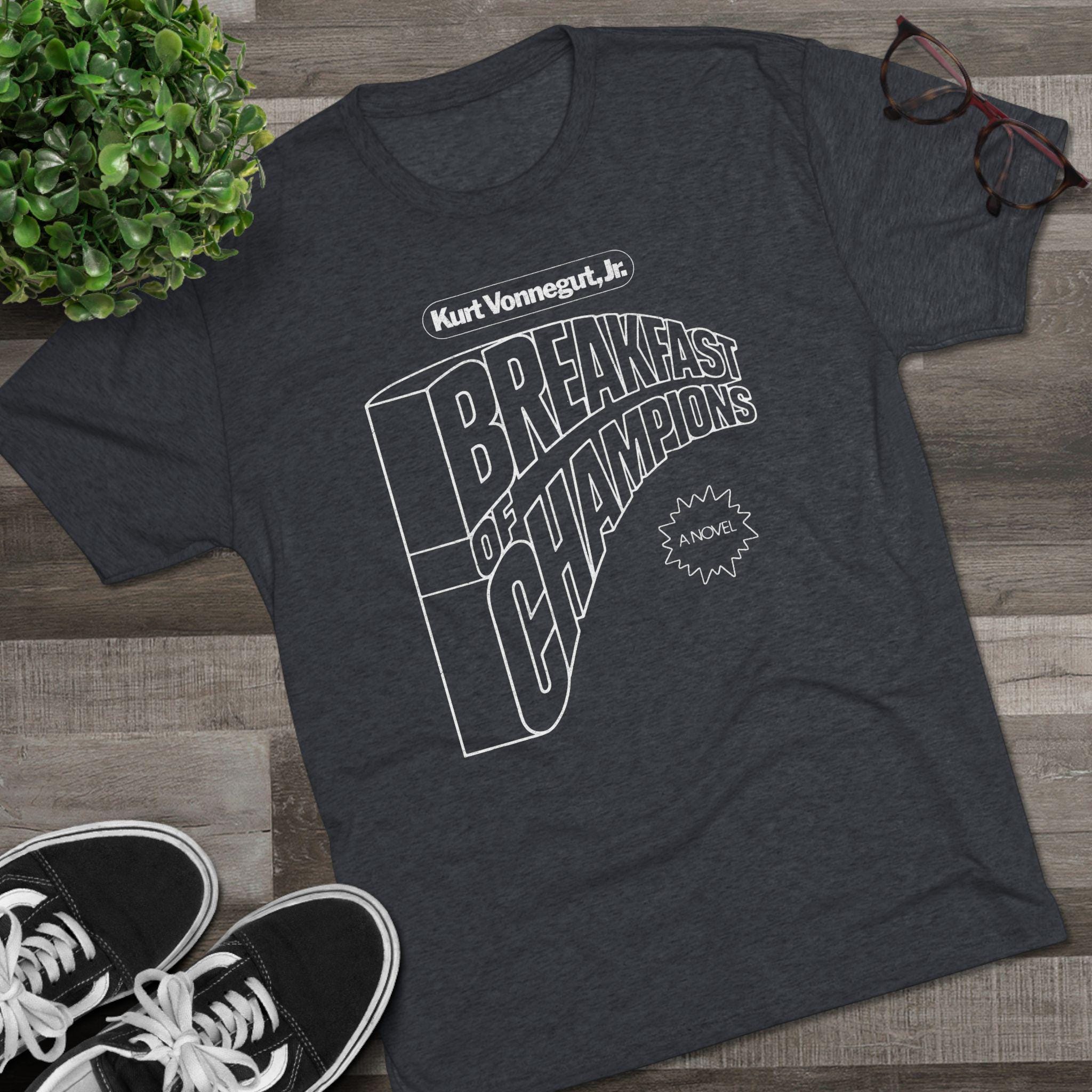 Women's T-Shirts [Out of Print]  Vonnegut / Breakfast of Champions Womens Relaxed Fit Tee (Vintage Red) Breakfast of Champions Vonnegut unisex book cover t-shirt