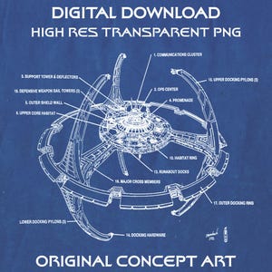 Descarga digital PNG transparente del plano conceptual original de DS9